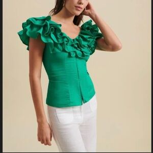 Anne Fontaine Abysse Corset Ruffle Shirt